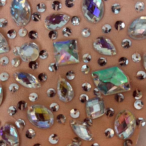 Miss Anne Long Dress Gown with Sparkling Clear Beads & Sequins to Cut Out Bodice - Picture 11 of 15